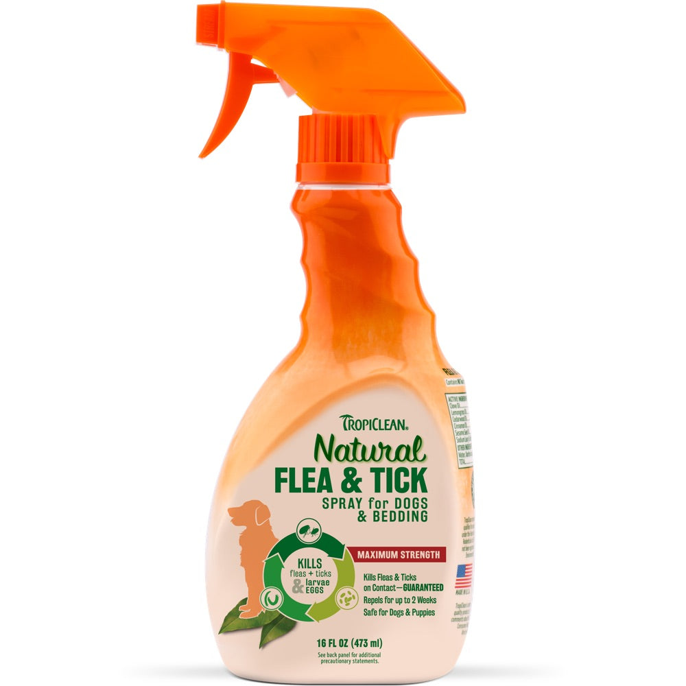 Tropiclean Natural Flea & Tick Spray For Dogs & Bedding 16oz