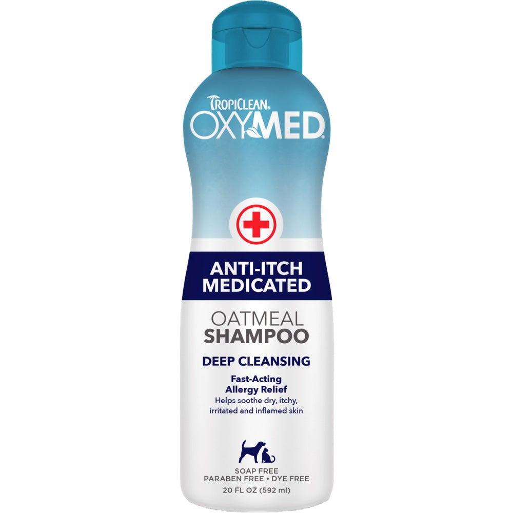 15% OFF: Tropiclean OxyMed Anti-Itch Medicated Oatmeal Shampoo for Cats & Dogs 592ml
