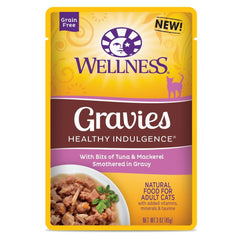 Wellness Healthy Indulgence Gravies Tuna & Mackerel In Gravy Grain-Free Pouch Cat Food 3oz