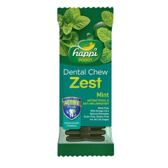 10 FOR $12: Happi Skippi (Doggy) Zest Mint 4 Inch Dental Dog Chew 25g