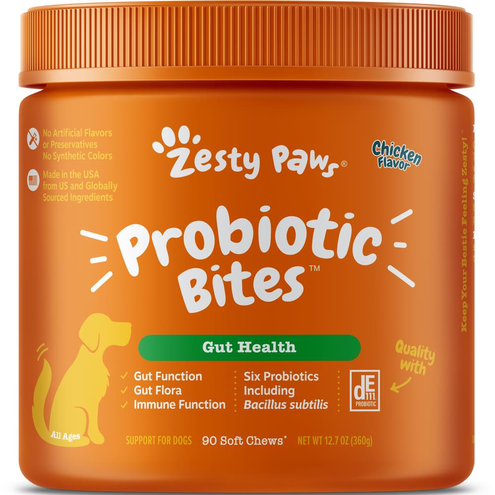 Zesty Paws Probiotic Bites Chicken Flavor Dog Supplement Chews 90ct