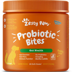 Zesty Paws Probiotic Bites Chicken Flavor Dog Supplement Chews 90ct